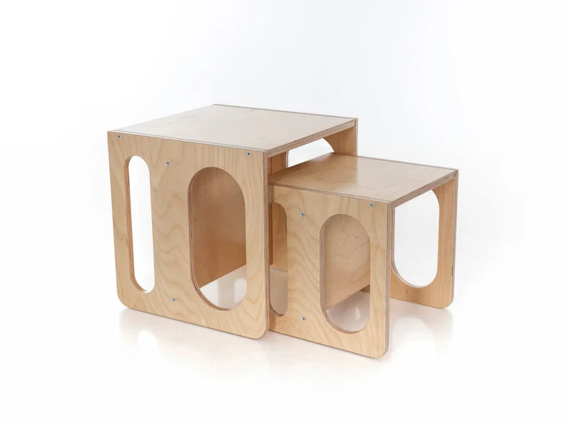 Multi-Functional Solid Wood Convertible Chair Set