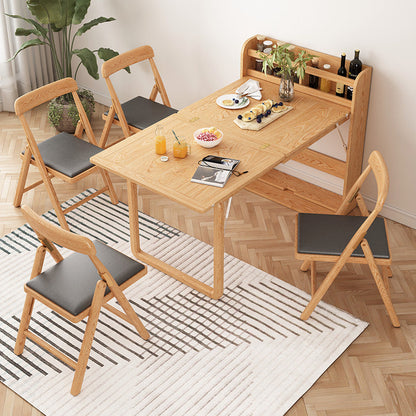 Solid Wood Folding Multifunctional Dining Table for Small Apartments