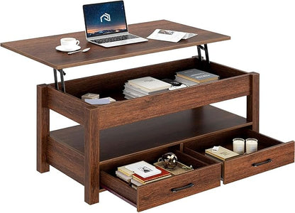 Lift Top Coffee Table with Large Hidden Storage Shelf