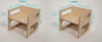 Multi-Functional Solid Wood Convertible Chair Set