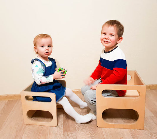 Multi-Functional Solid Wood Convertible Chair Set