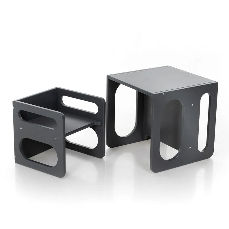 Multi-Functional Solid Wood Convertible Chair Set