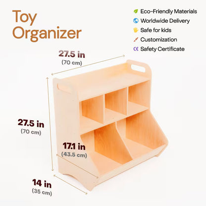 Wooden Toy Storage Shelf