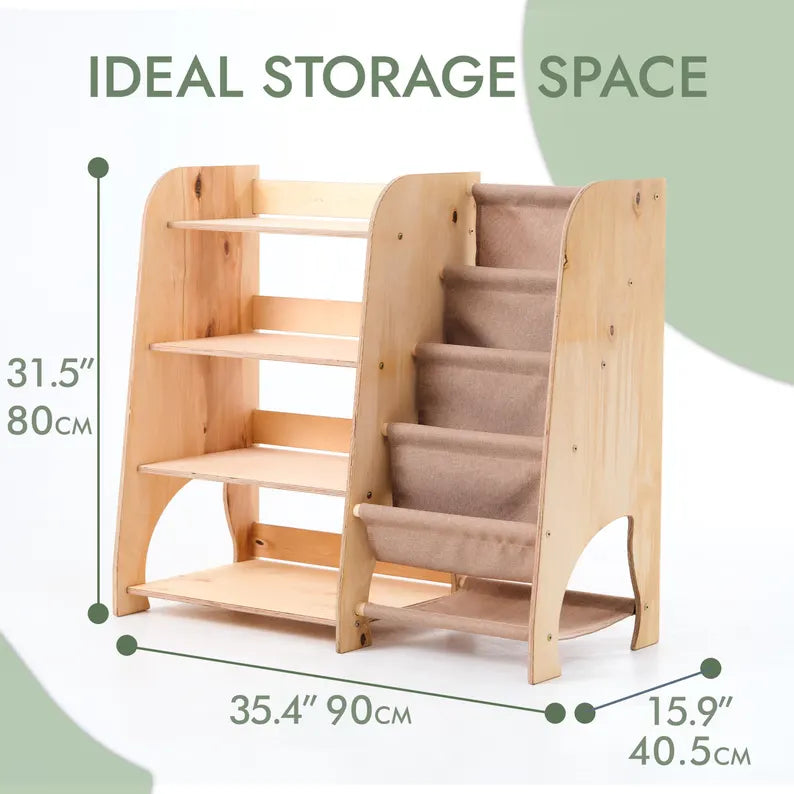 Toddler Wooden Storage Shelf