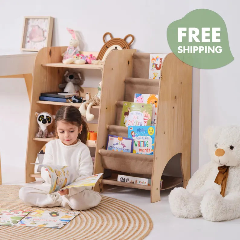 Toddler Wooden Storage Shelf