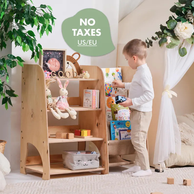 Toddler Wooden Storage Shelf