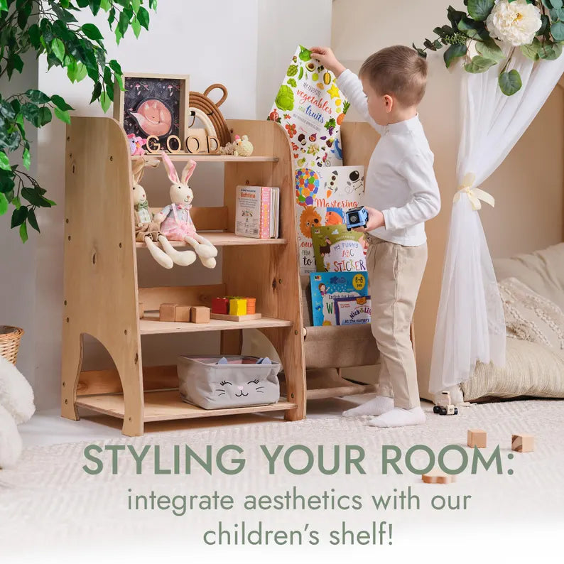 Toddler Wooden Storage Shelf