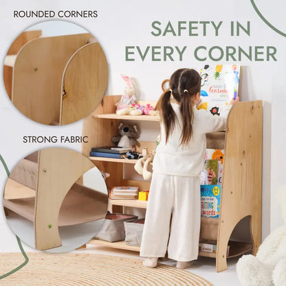 Toddler Wooden Storage Shelf