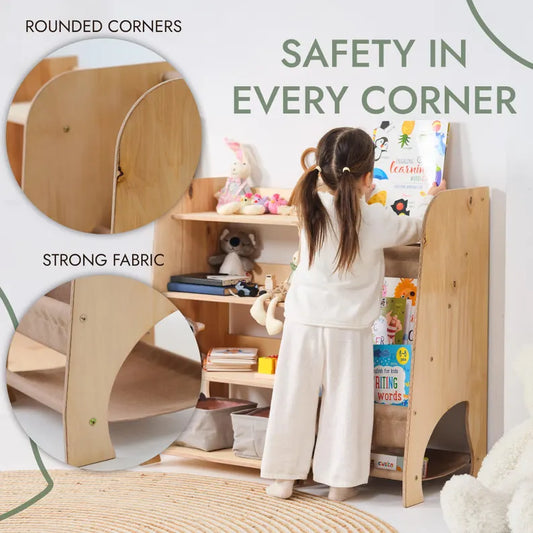 Toddler Wooden Storage Shelf